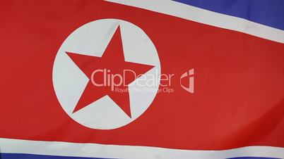 Closeup of North Korean flag