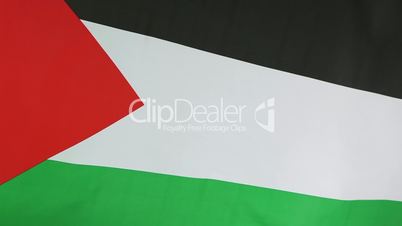Closeup of a national flag of Palestine