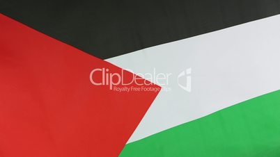 Closeup of a textile flag of Palestine