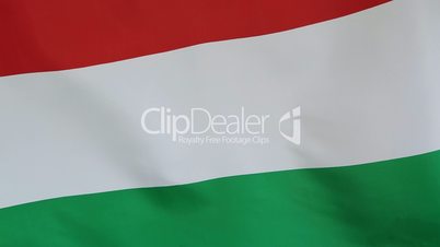 Closeup of textile flag of Hungary