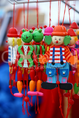 Colorful wooden figurines