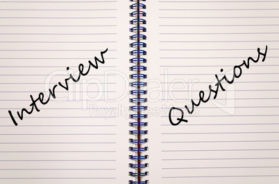 Interview questions write on notebook