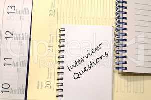 Interview questions write on notebook