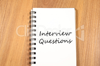 Interview questions write on notebook