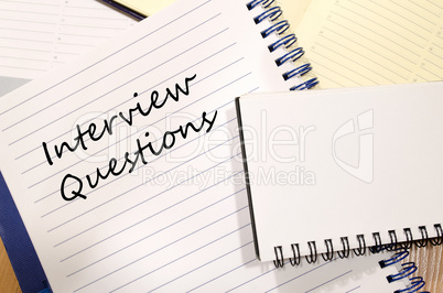 Interview questions write on notebook