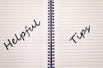Helpful tips write on notebook