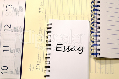 Essay write on notebook