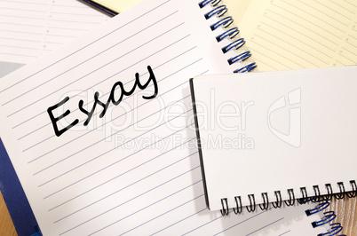 Essay write on notebook