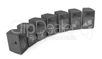 Row of speakers