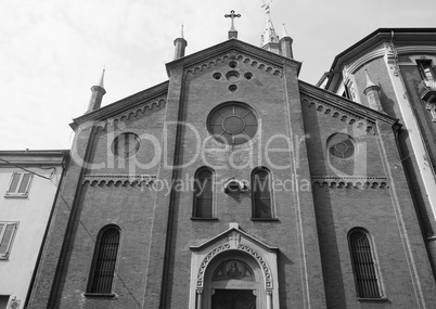 Santa Maria del Suffragio church in Turin in black and white
