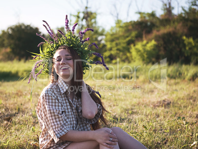 young girl on a rest outdoors