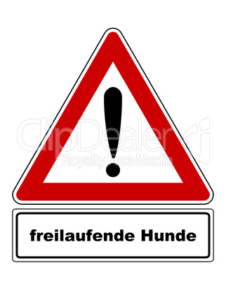 Warnschild mit Ausrufezeichen und Zusatzinformation