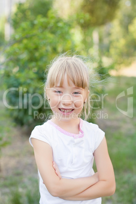 Portrait of a girl on the nature