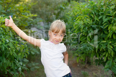 Portrait of a girl on the nature