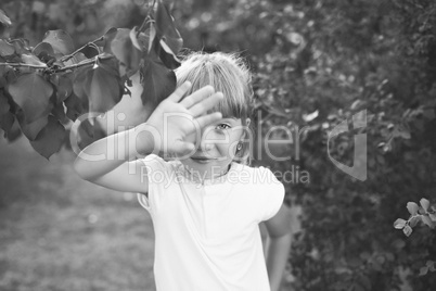 Portrait of a girl on the nature