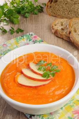 Pumpkin - apple soup puree