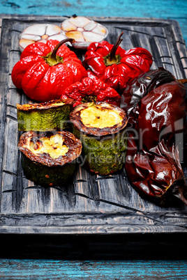 Dish of baked vegetables