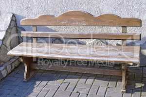 Elegant carved antique wooden empty bench