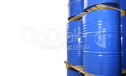 Chemical tanks stored at the storage of waste isolated on white