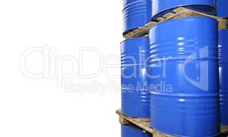 Chemical tanks stored at the storage of waste isolated on white