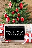 Colorful Christmas Tree With Text Relax