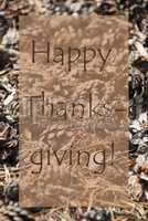 Vertical Autumn Card, Happy Thanksgiving