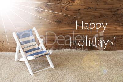 Summer Sunny Greeting Card And Text Happy Holidays