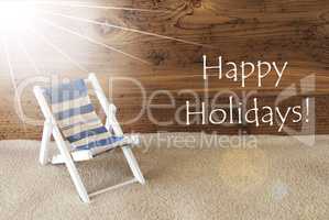 Summer Sunny Greeting Card And Text Happy Holidays
