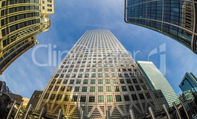 Canary Wharf skyline in London HDR