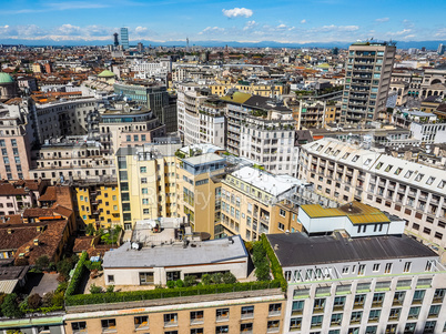 Aerial view of Milan, Italy HDR