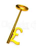 Golden key with a pound icon