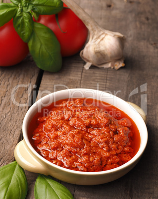 Homemade red pesto in a bowl