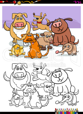 dogs group for coloring