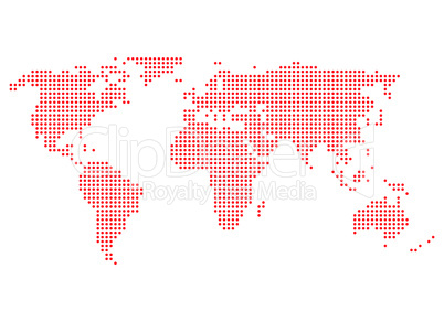 Weltkarte rote Punkte