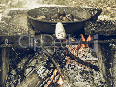 Barbecue picture vintage desaturated