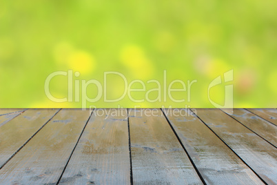 table from wooden boards with natural background