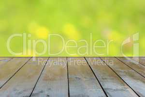 table from wooden boards with natural background