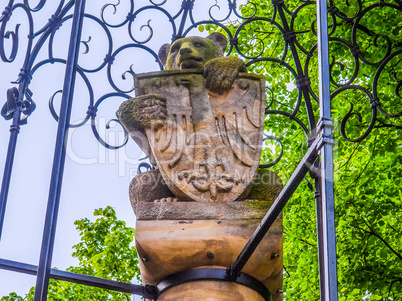 Bear with eagle shield in Berlin HDR