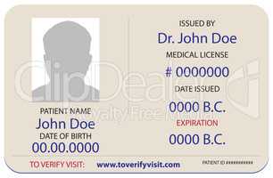 Sample of the patient is identification card