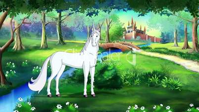 Fairy Tale Unicorn in a Magical Forest