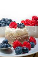 fresh raspberry and blueberry cake