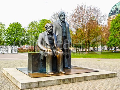 Marx-Engels Forum statue HDR