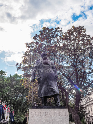 Churchill statue in London HDR