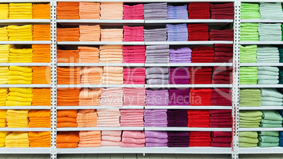 Big pile of colorful towels