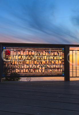 Stained glass fence at Browns Park