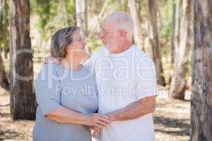Affectionate Senior Couple Portrait Outdoors