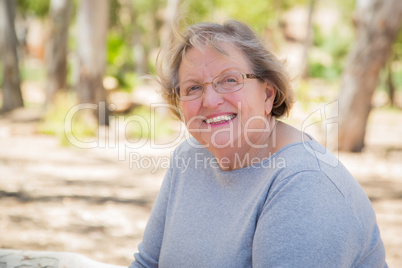 Happy Content Senior Woman Portrait