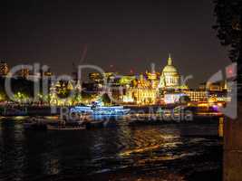 River Thames in London at night HDR