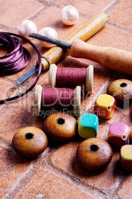 Needlework and beads