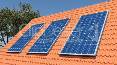 Solarmodule auf einem Dach